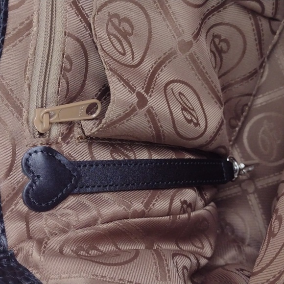 Brighton Natural Basket-Weave & Croc Embossed Leather Trim Features Tote Satchel - Picture 11 of 13